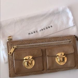 Marc Jacobs Tan Wallet with Snap Front